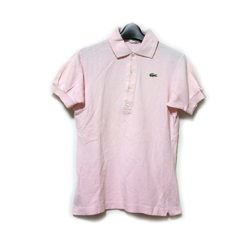 Vintage LACOSTE ヴィンテージ ラコステ 「44」 フランス製 ワンポイントポロシャツ (ピンク 鹿の子 半袖 フレンチラコ) 133457 【中古】