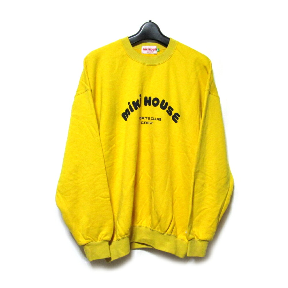 Vintage MIKI HOUSE Men's ヴィンテージ ミキハウス メンズ 「L」 ロゴトレーナー (イエロー 黄色 スエット) 133476 【中古】