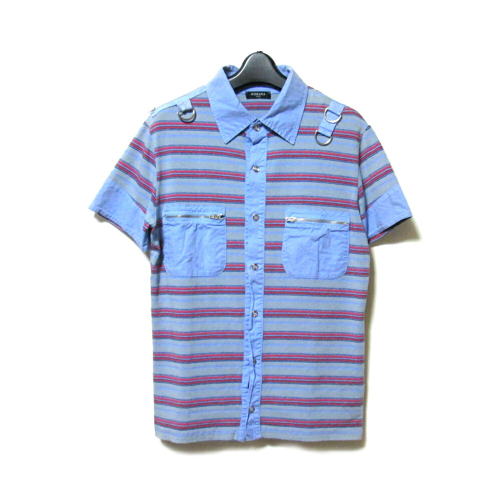 Vintage MORARA ヴィンテージ モララ 「M」 イタリア製 エポレットジップポロシャツ (半袖 ビンテージ) 133992 【中古】