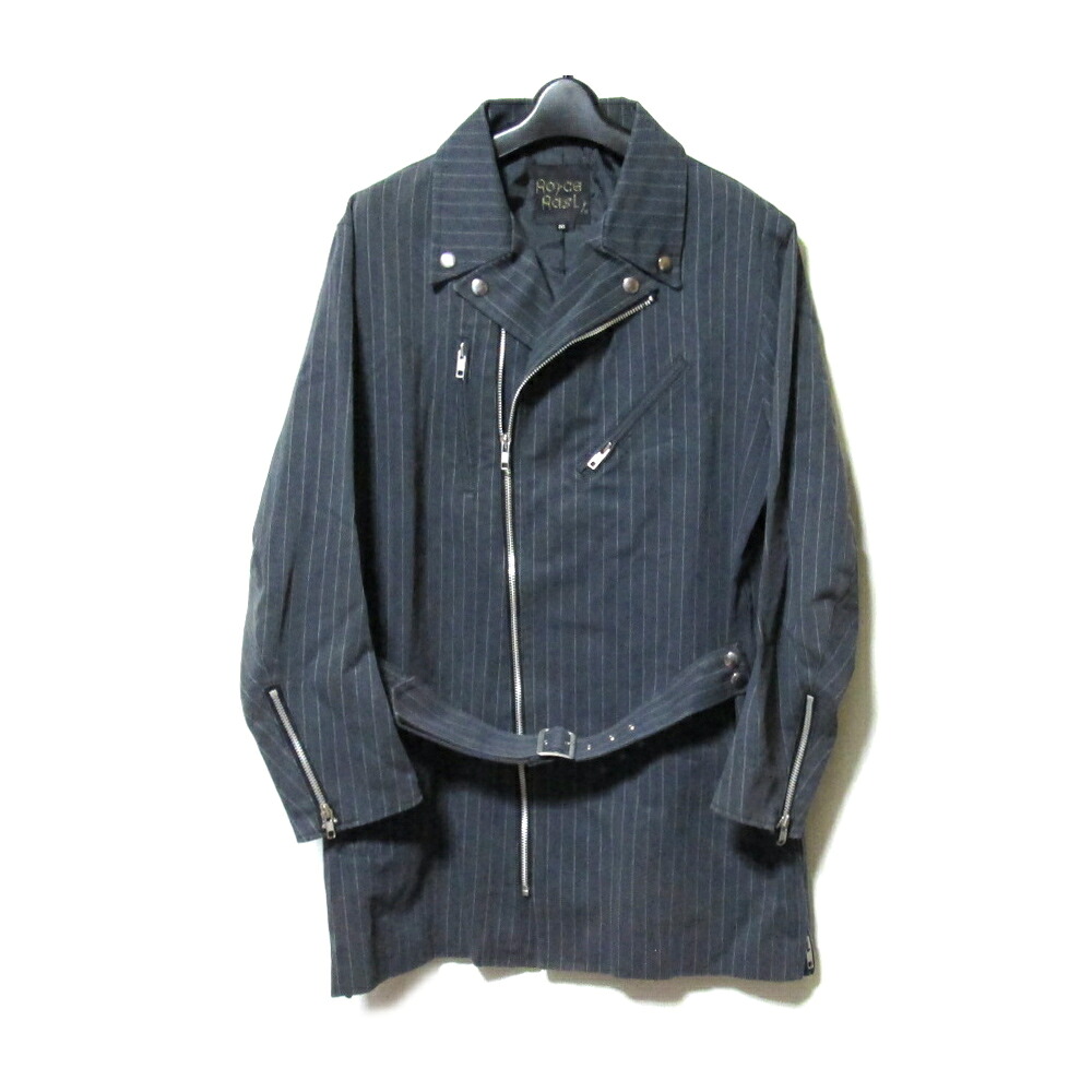 ROYCE RASLY ロイズラズリー 「36」 ロングライダースジャケット (ストライプ コート) 134588 【中古】｜CROWN STORE