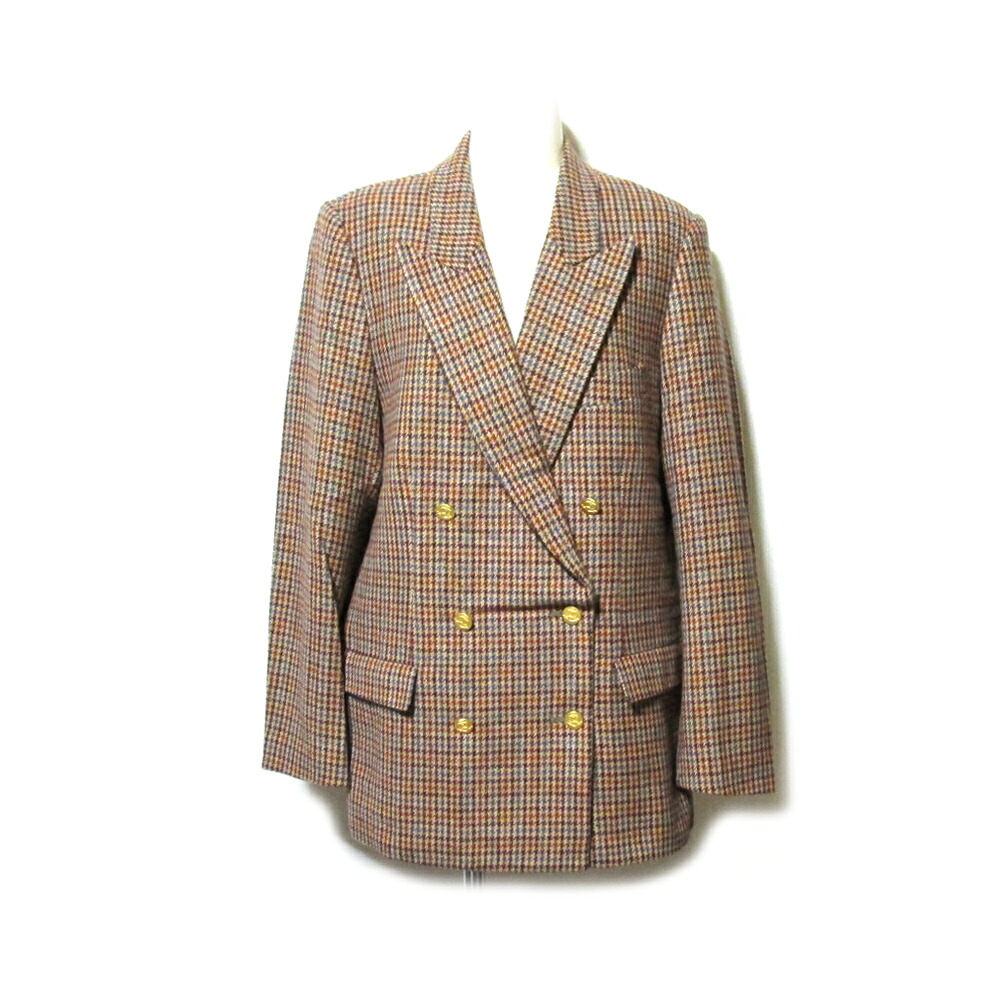Vintage INGEBORG PINK HOUSE ヴィンテージ インゲボルグ ピンクハウス 金ボタンツイード ダブルジャケット (PINK HOUSE ピンクハウス 金子功 カネコイサオ ブレザー ビンテージ) 134703 【中古】