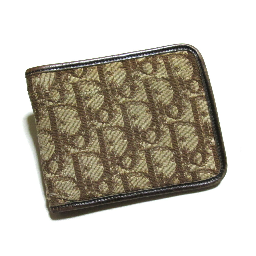 Vintage Christian Dior ヴィンテージ オールド クリスチャンディオール フランス製 トロッターモノグラムウォレット.折財布 (ビンテージ アンティーク) 134873 【中古】