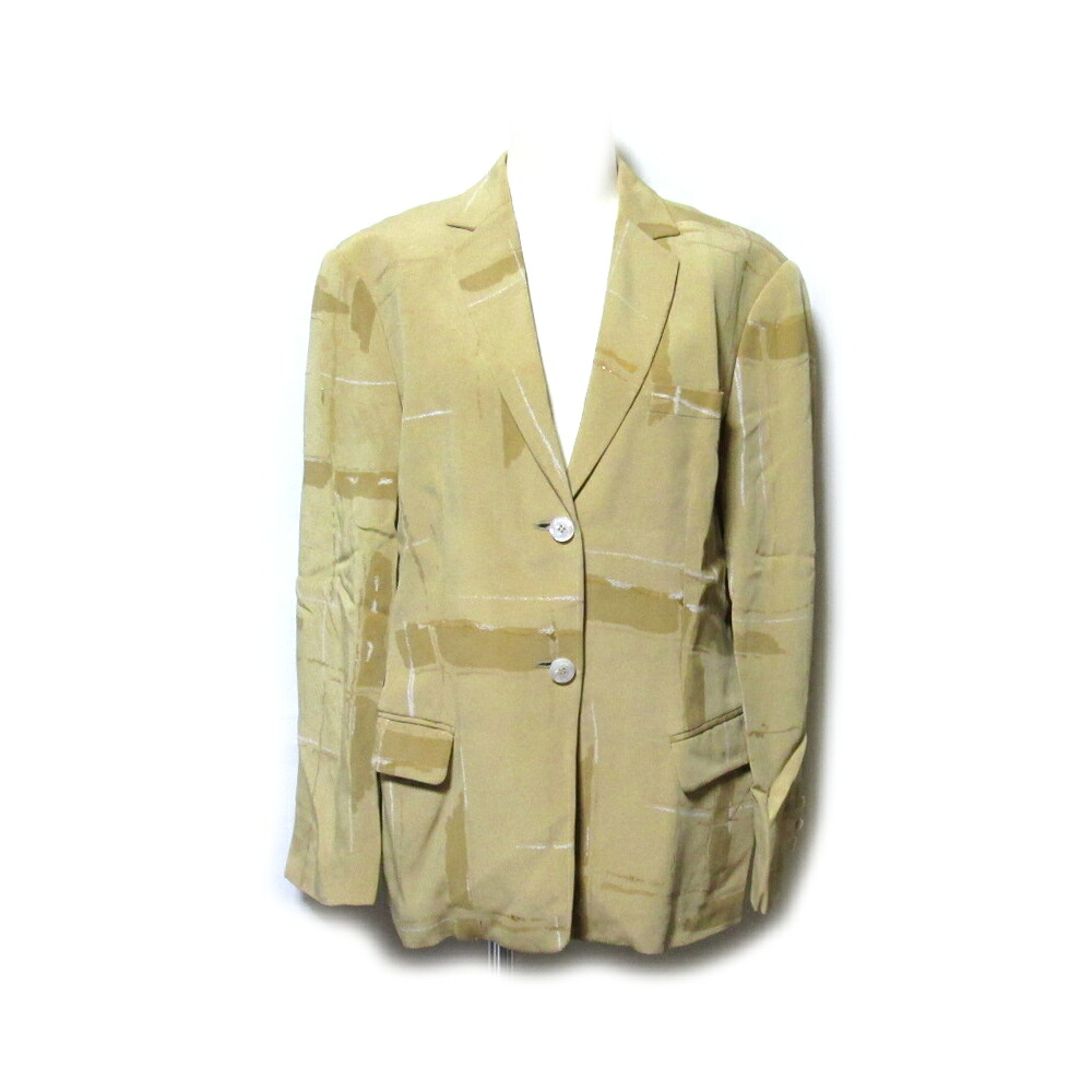 Salvatore Ferragamo サルヴァトーレ フェラガモ 「I44」 イタリア製 アートペイントジャケット (サンドベージュ) 134915 【中古】｜CROWN STORE