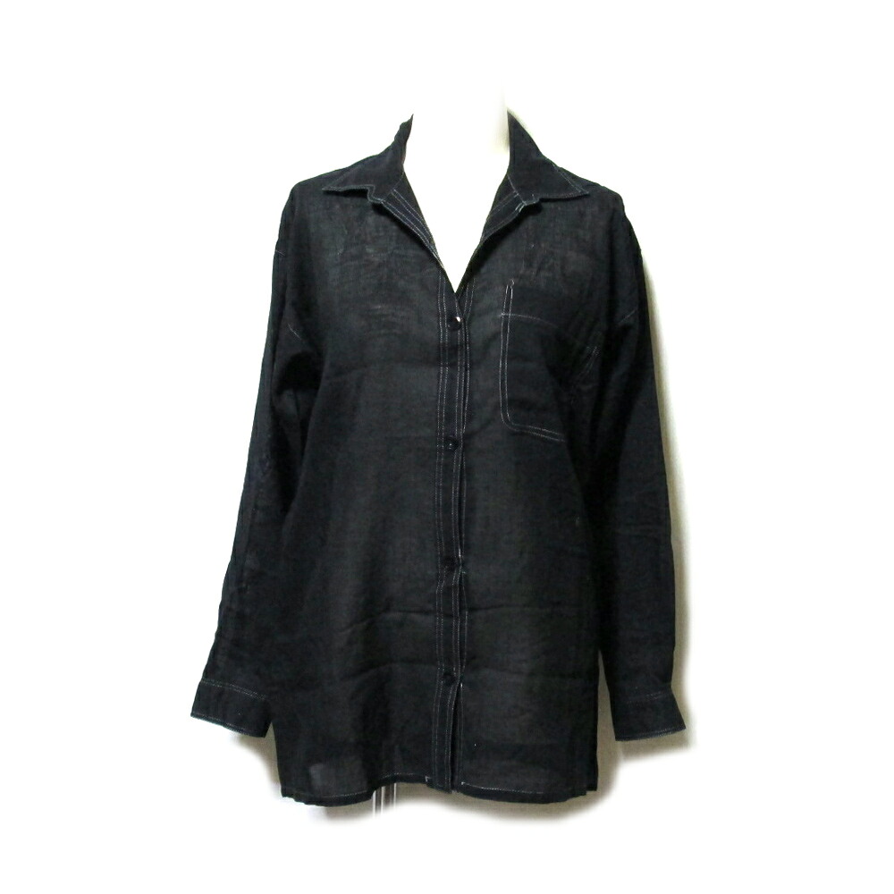 美品 Vintage Y's Yohji Yamamoto ヴィンテージ ワイズ ヨウジヤマモト 「9」 製品染ステッチブラウス (シャツ 黒 ブラック 山本耀司 ビンテージ) 135508 【中古】｜CROWN STORE