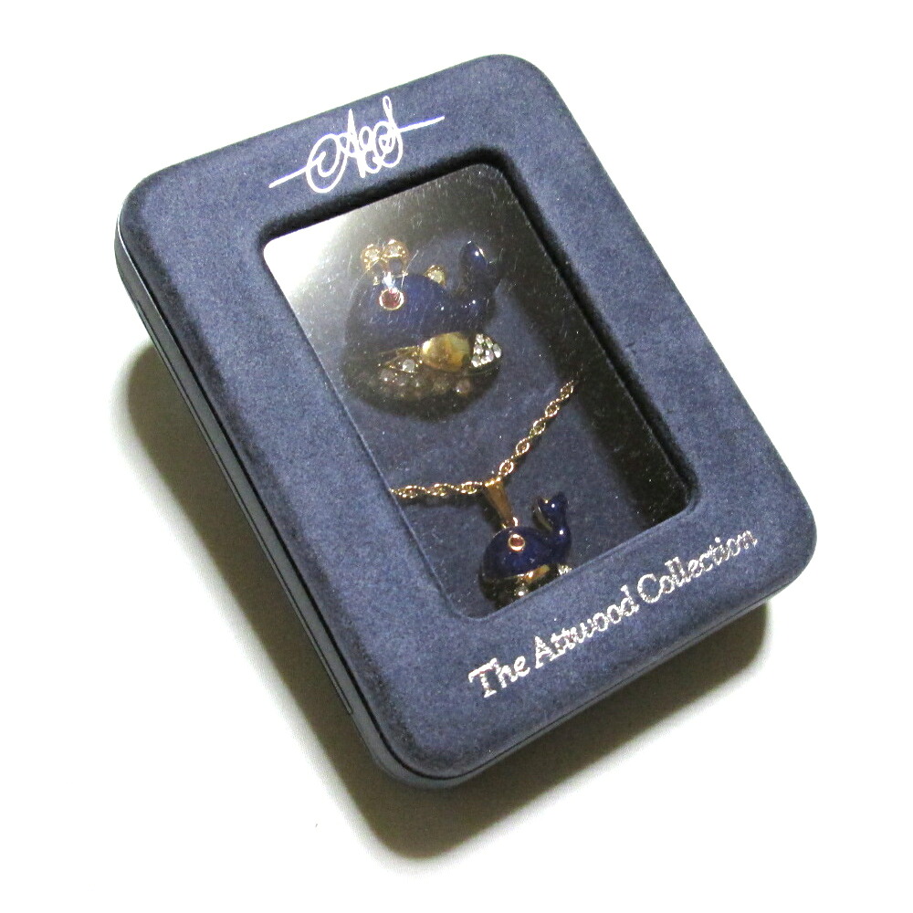 【新古品】 Vintage The Attwood collection A&S ヴィンテージ イギリス製 クジラ宝飾ネックレス.ブローチ 2点セット (ペンダント 鯨 ビンテージ デッドストック) 135560 【中古】