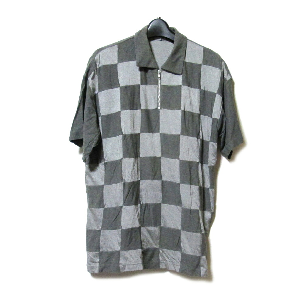 Vintage COMME des GARCONS HOMME ヴィンテージ コムデギャルソン オム 1999 ブロックパッチワークポロシャツ (グレー 半袖 ビンテージ) 135950 【中古】