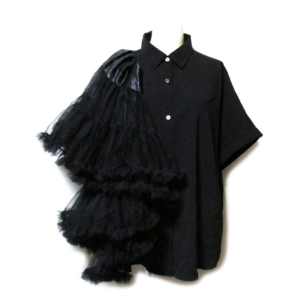 【新古品】 runrun るんるん 「XL」 eccentric shirt/エキセントリックシャツ (黒 ブラック Unknownmaterial by 日本極東貿易 アンノンマテリアル) 136198 【中古】|CROWN STORE