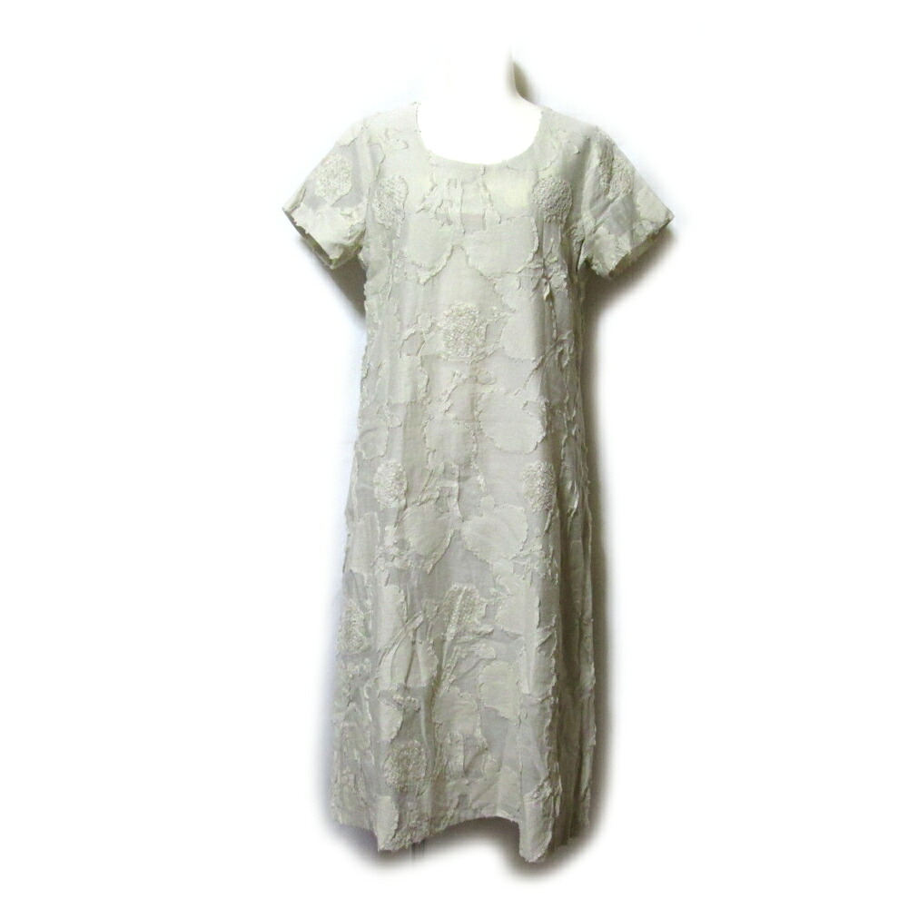 美品 Vintage INTERLINEAIRE ヴィンテージ オールド アンテルリネエール エンボスフラワーワンピース (ビンテージ 花柄 半袖 MASATUGU MIYAMTO 宮本昌次) 136267 【中古】｜CROWN STORE