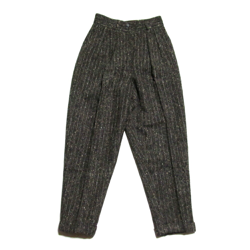美品 Vintage KENZO ヴィンテージ オールド ケンゾー 「M」 ツイードテイパードパンツ (ビンテージ 高田賢三 スラックス ブラウン old バブル) 136299 【中古】|CROWN STORE