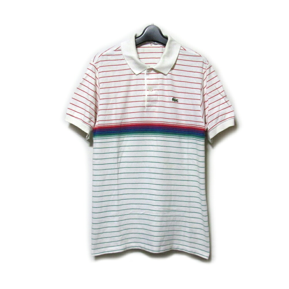 Vintage LACOSTE ヴィンテージ オールド ラコステ 「6」 フランス製ボーダー鹿子ポロシャツ (Made In France フレラコ フレンチ ワンポイント) 136705 【中古】