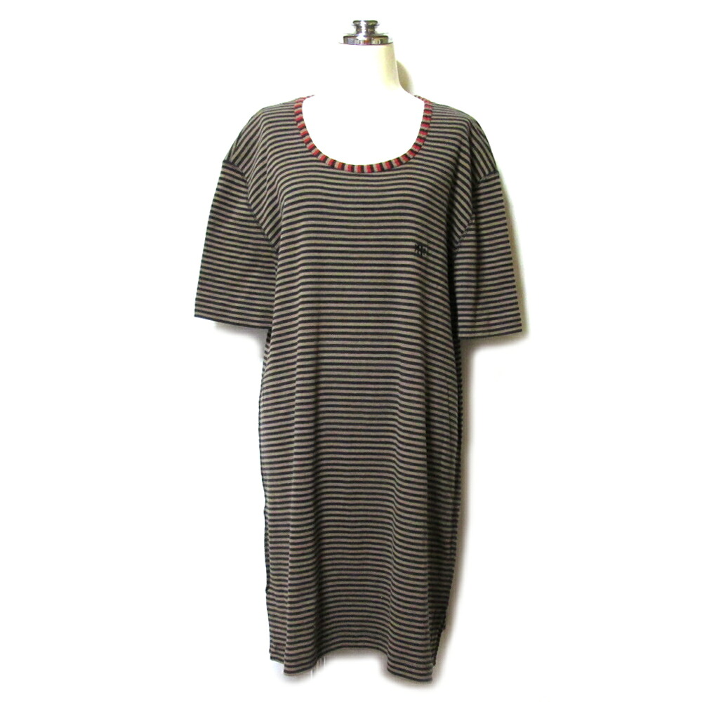 美品 Vintage SONIA RYKIEL ヴィンテージ オールド ソニア リキエル フランス製 ワイドボーダーワンピース (ビンテージ FRANCE インポート ロングTシャツ 半袖) 137173 【中古】｜CROWN STORE