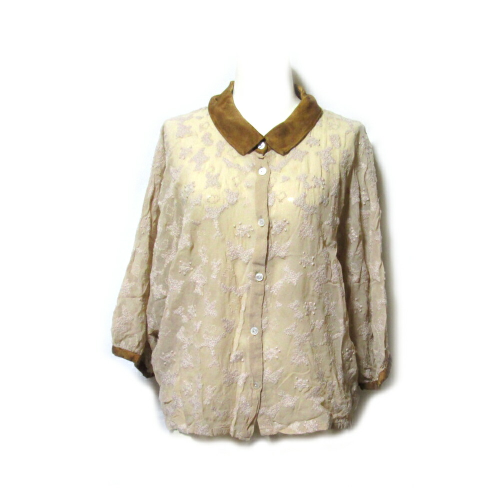 ミナペルホネン　　刺繍　トップス mina perhonen 【定価3.8万】ミナペルホネン *choucho コットン