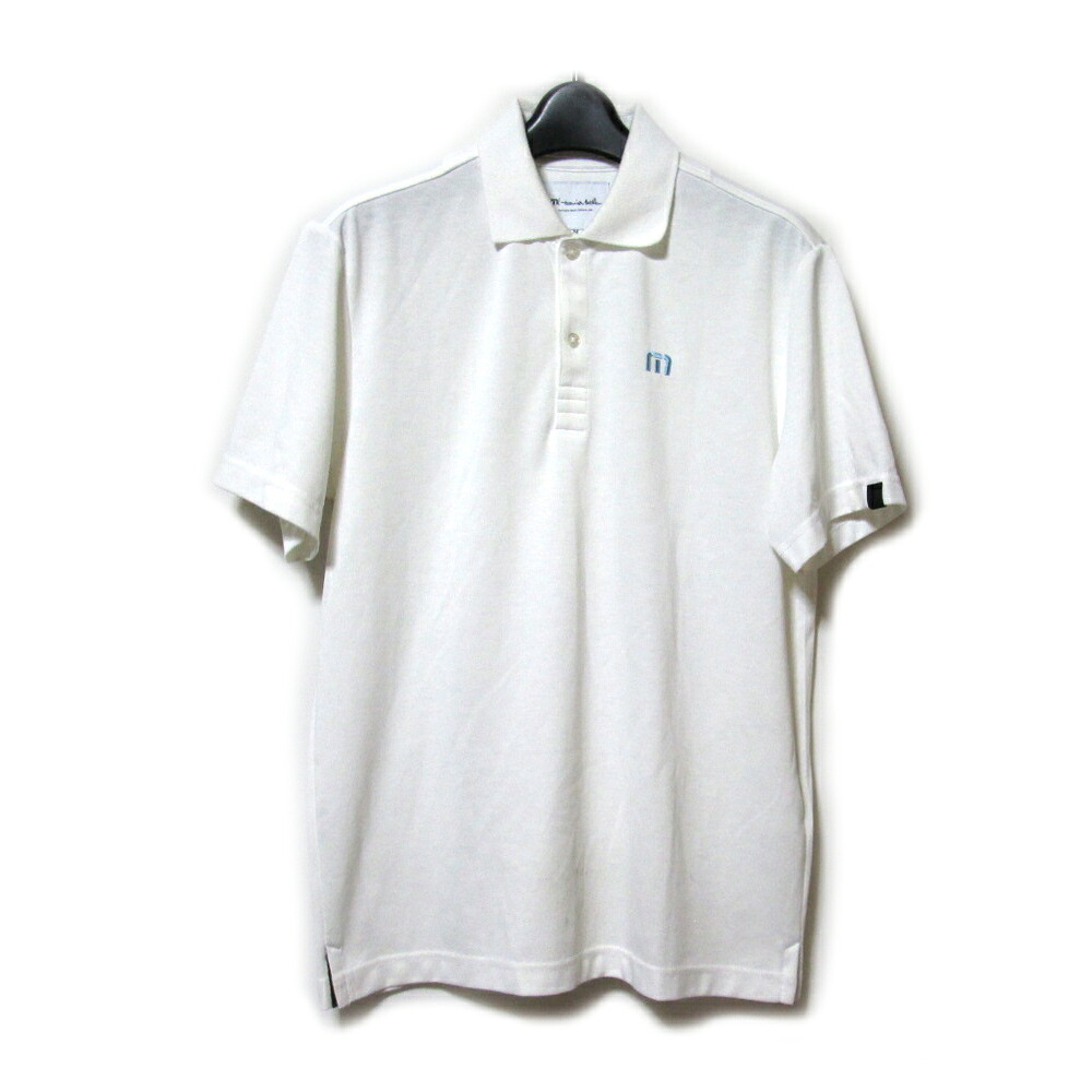 TravisMathew トラヴィスマシュー 「M」 ワンポイントポロシャツ (白 半袖 スポーツ golf) 137242 【中古】
