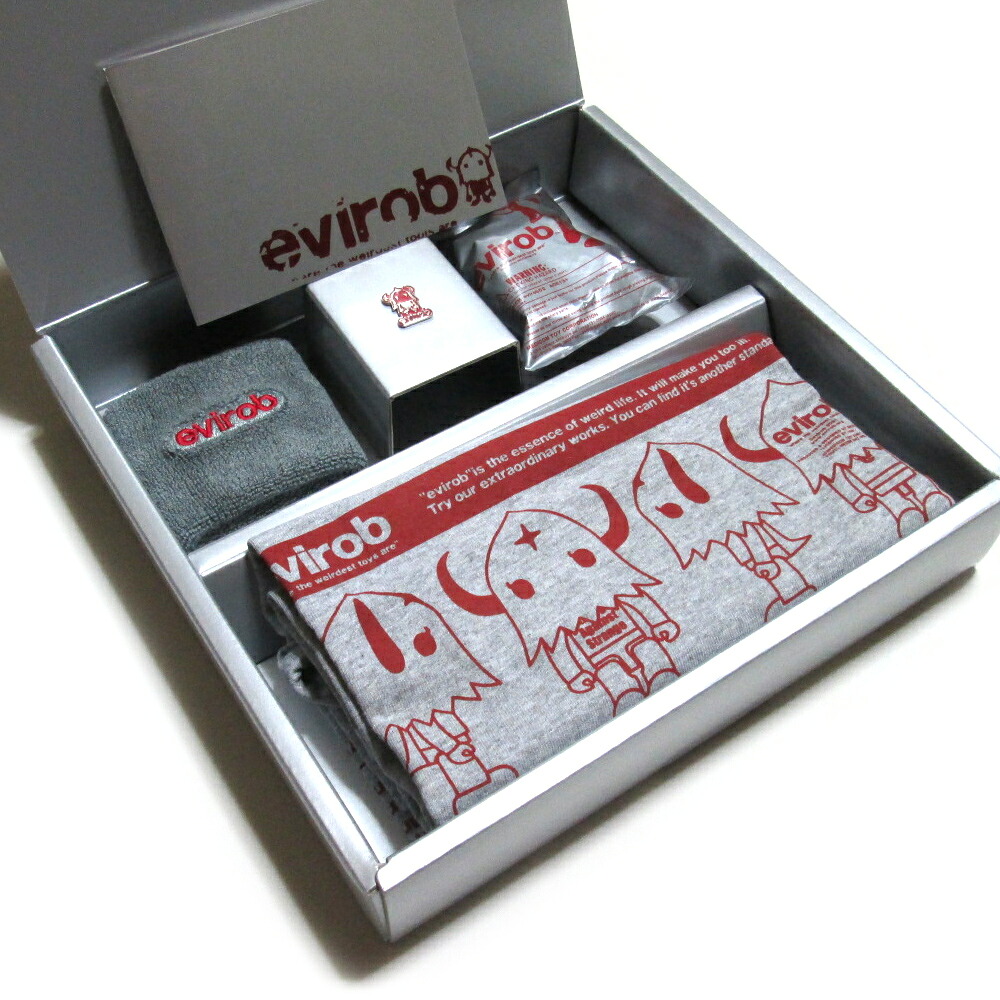 【新古品】 廃盤 evirob MEDICOM TOY イヴィロブ メディコムトイ 「M」 限定 DEVILROBOTS フィギュア Tシャツ ピンバッチ アームバンド 4点セットBOX (デビルロボッツ キューブリックKUBRICK◆) 137269 【中古】｜CROWN STORE