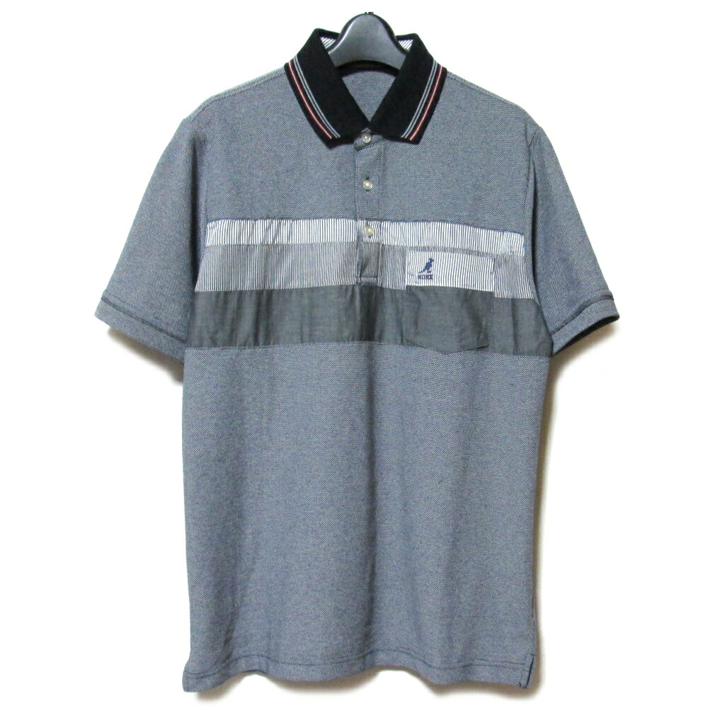 美品 KANGOL カンゴール 「L」 クラシックポロシャツ (ネイビー 半袖 Tシャツ) 137315 【中古】