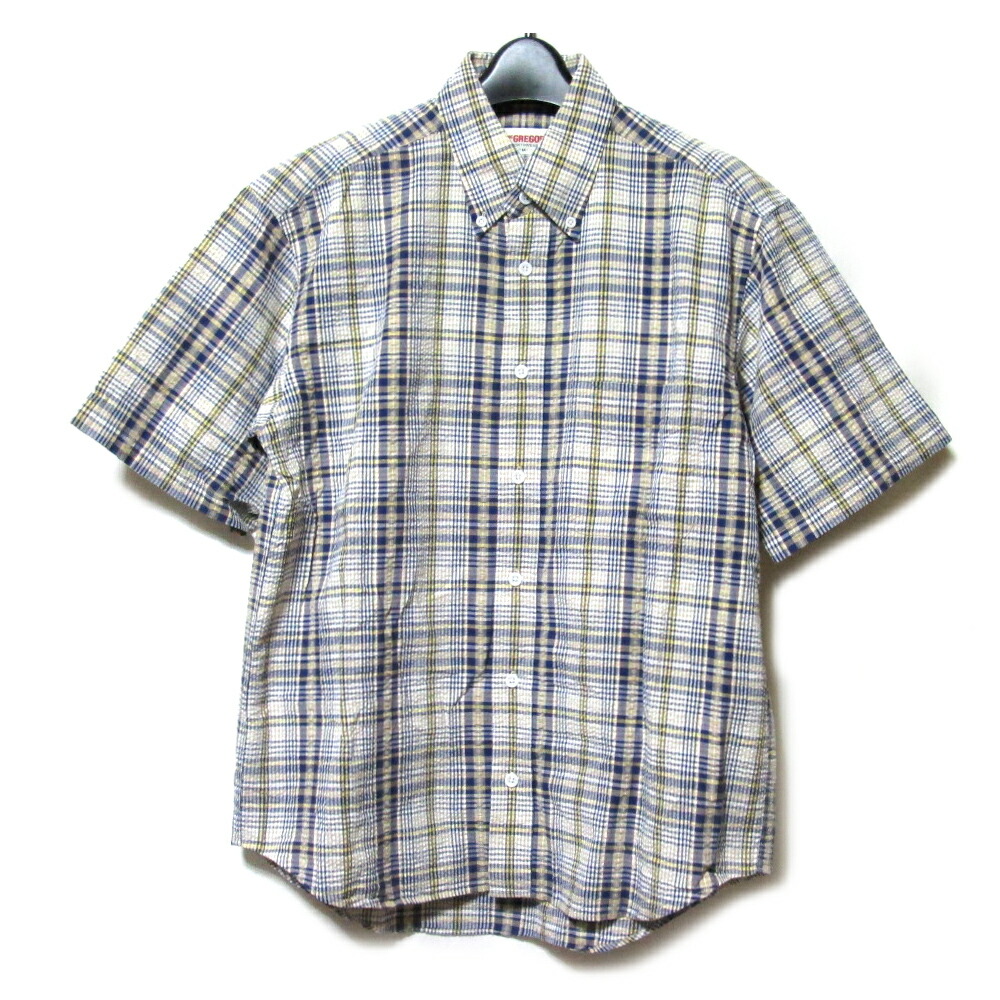 美品 McGREGOR マックレガー 「M」 タータンチェックシャツ (半袖 ブルー) 137327 【中古】