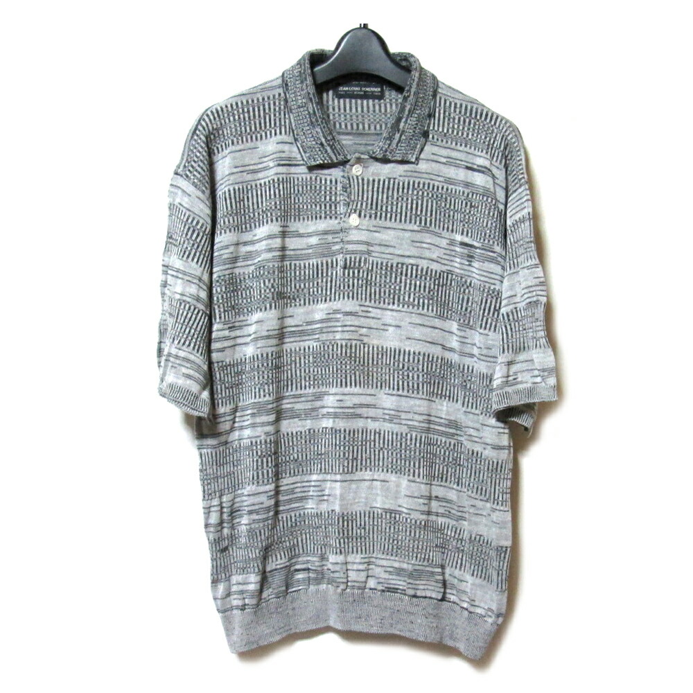 美品 JEAN LOUIS SCHERRER ジャンルイシェレル リネンポロシャツ (半袖 グレー フランス) 137337 【中古】
