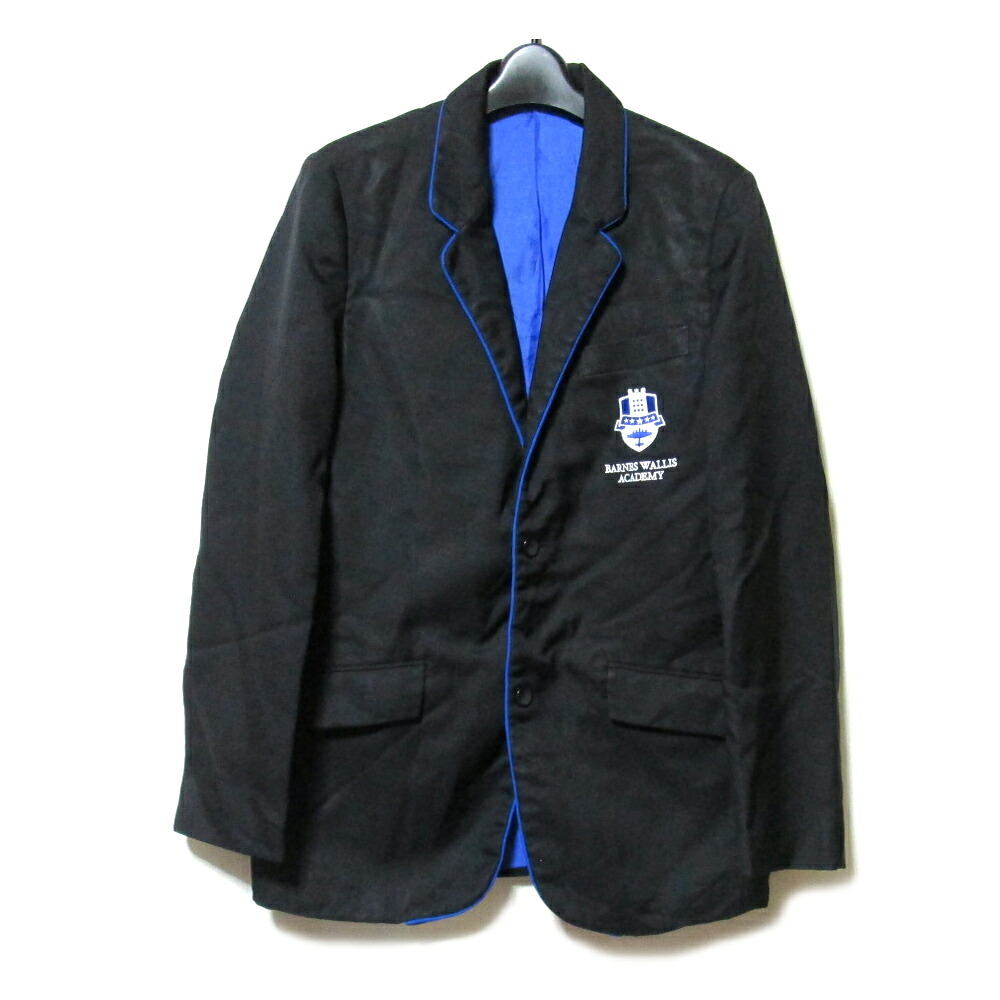 Vintage England old school ヴィンテージ 連合王国 年寄りの学院 「12」 エンブレムブレザージャケット (連合王国 言い慣わし 黒 黒いこと) 137362 【中古】