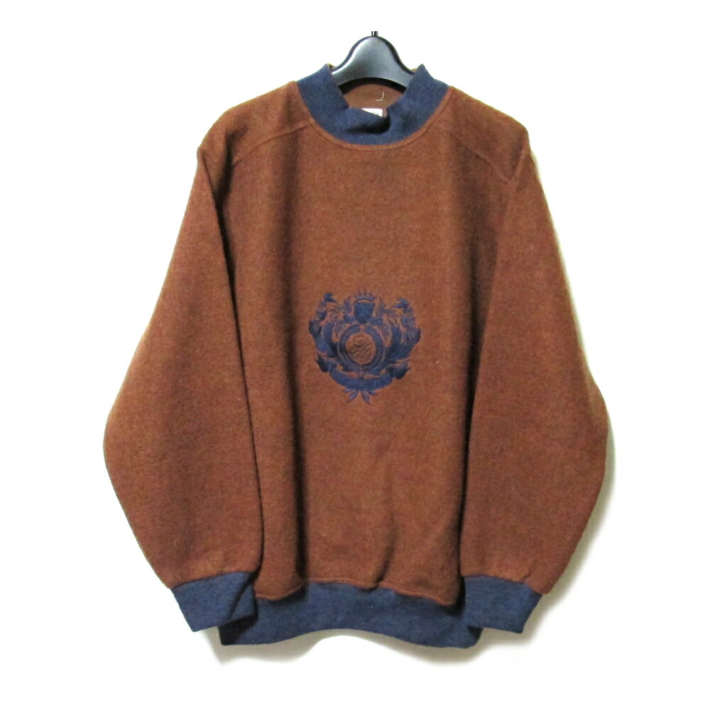 美品 Vintage Guy Laroche ヴィンテージ オールド ギラロッシュ イタリア製 エンブレムトレーナー.セーター (アンティークビンテージ インポート ブラウン) 137649 【中古】