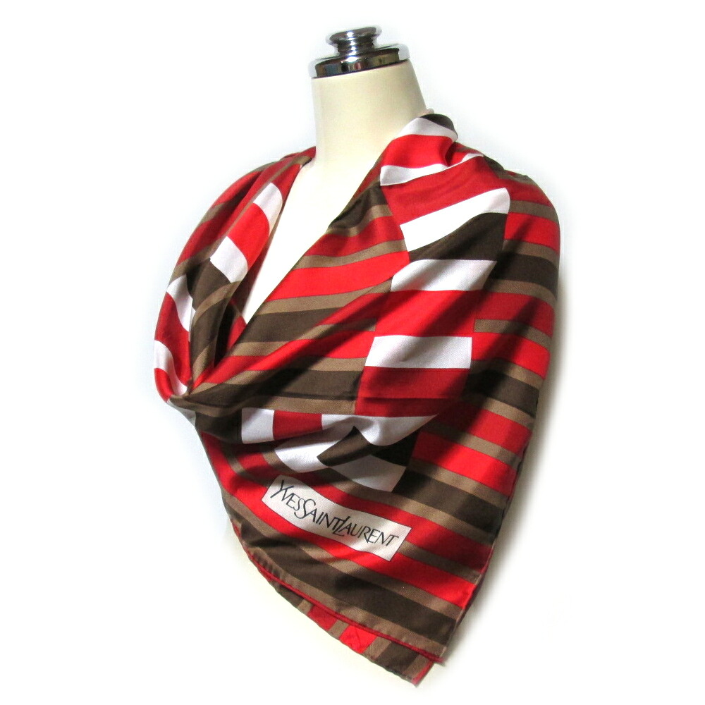 新品同様 Vintage Yves Saint Laurent ヴィンテージ オールド イヴサン ローラン コンテンポラリーストライプシルクスカーフ (アンティーク ビンテージ 絹) 137678 【中古】｜CROWN STORE