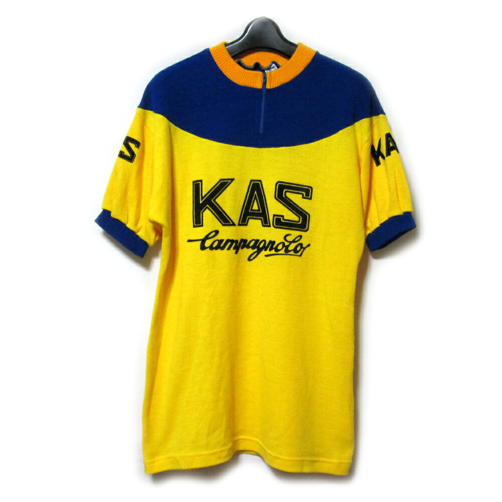 Vintage S.A.TRICODOR ヴィンテージ オールド ベルギー製 KAS サイクリングTシャツ.ジャージ (黄色 紺 半袖 自転車 ビンテージ イタリア) 137966 【中古】