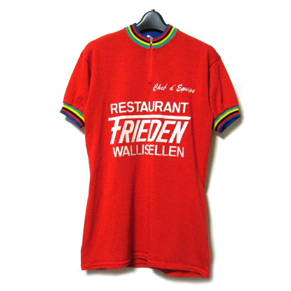 美品 Vintage B ヴィンテージ オールド ドイツ Frieden サイクリングTシャツ.ジャージ (赤 レッド 半袖 自転車 ビンテージ) 137969 【中古】