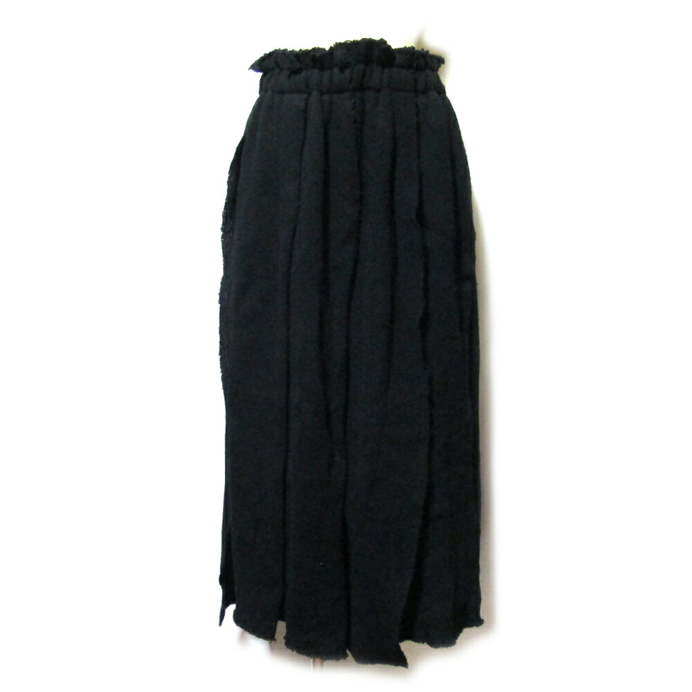 美品 COMME des GARCONS コムデギャルソン 「M」 2002 ニッティングイズフリー期 切り替えニットロングスカート (紺 ネイビー 川久保玲 Knitting is Free ビッグシルエット) 137982 【中古】 19,800円