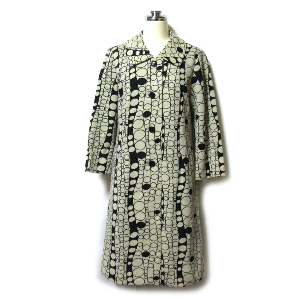 70's Vintage ヴィンテージ 昭和レトロ ミッドセンチュリーコート (ビンテージ 水玉 ドット 北欧) 138027 【中古】｜CROWN STORE