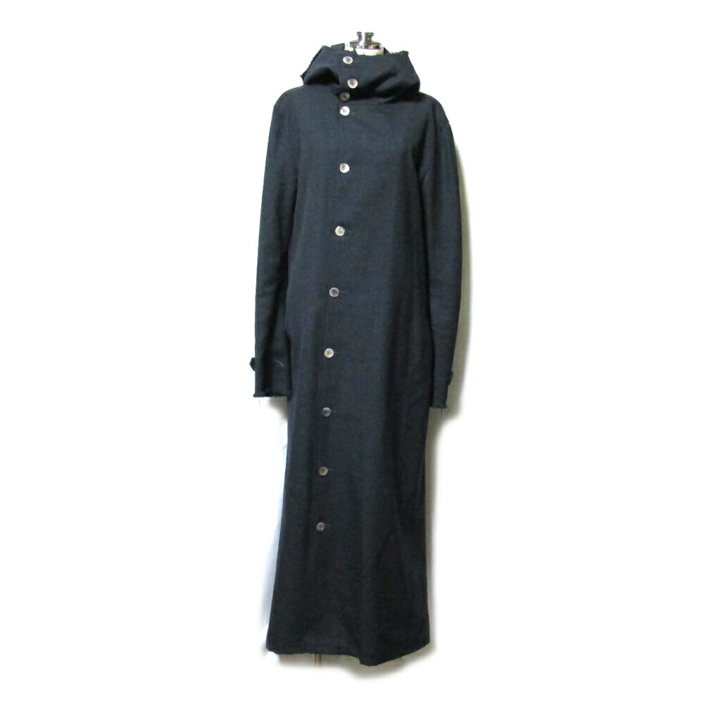 ヨウジヤマモト ウールロングコート 黒 サイズ3 美品 Y's for men ヨウジヤマモト 黒 ミリタリーダブルロングコート