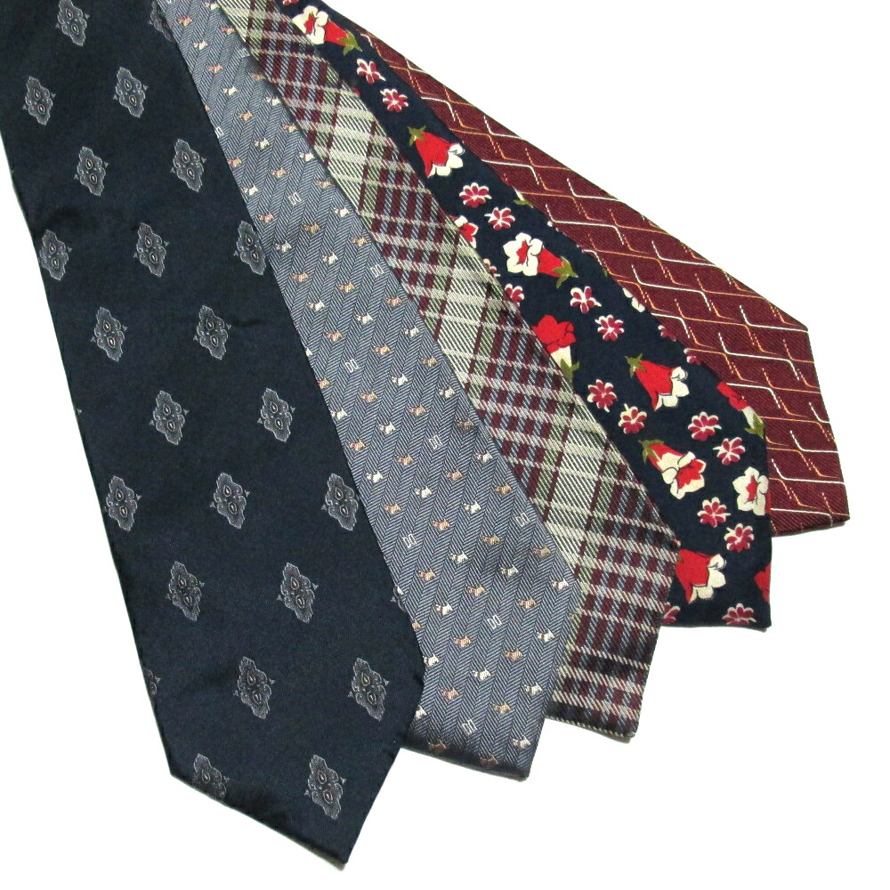 美品 DAKS Aquascutum ダックス アクアスキュータム シルクネクタイ 5点セット (絹 花柄 LONDON イギリス) 138350 【中古】