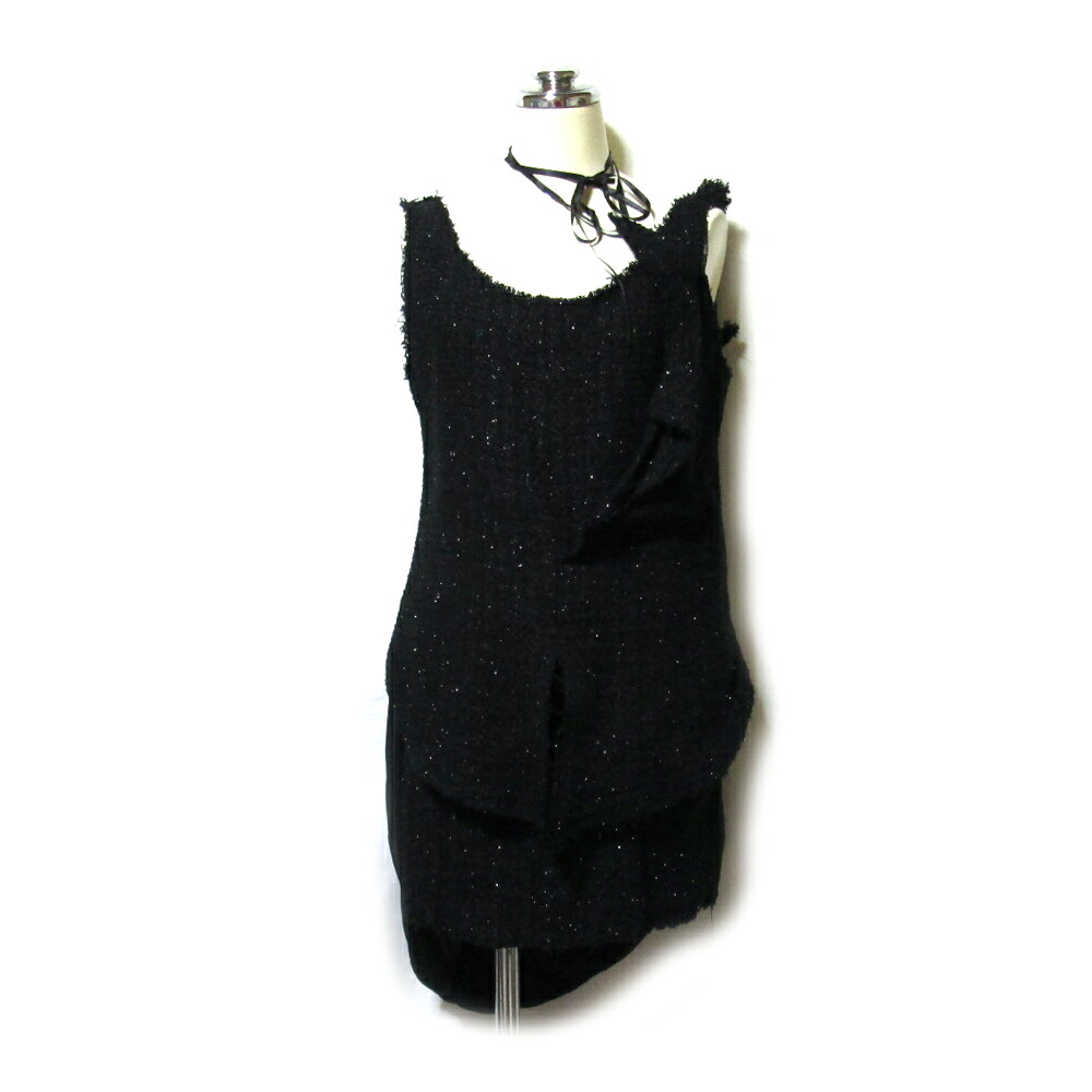 美品 Yohji Yamamoto ヨウジヤマモト 「1」 グランジツイードシースルーセットアップスーツ (山本耀司 Y\u0027s ワイズ 黒 黒いこと アーカイブ) 138398 【中古】