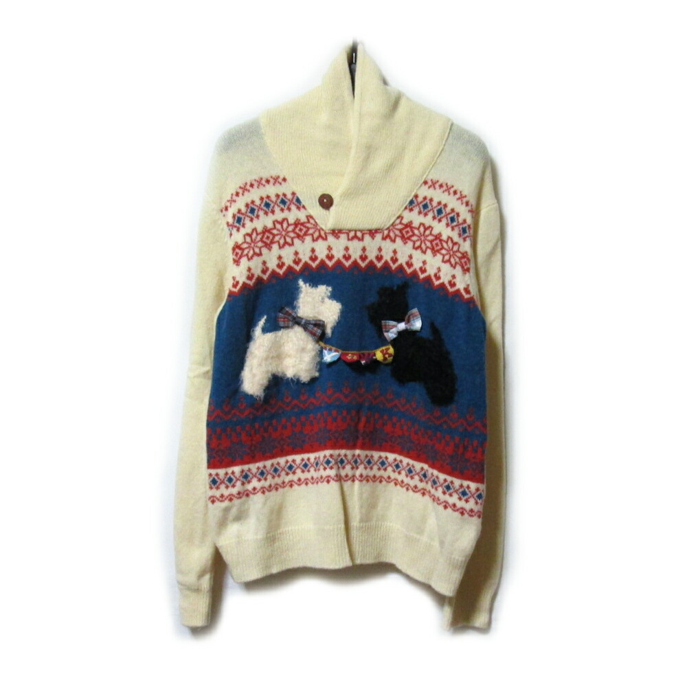 ピンクハウス　モヘヤニットカーディガン　ノルディック　ウール　シャギー　金子功 ピンクハウス モヘヤニットカーディガン ノルディック ウール