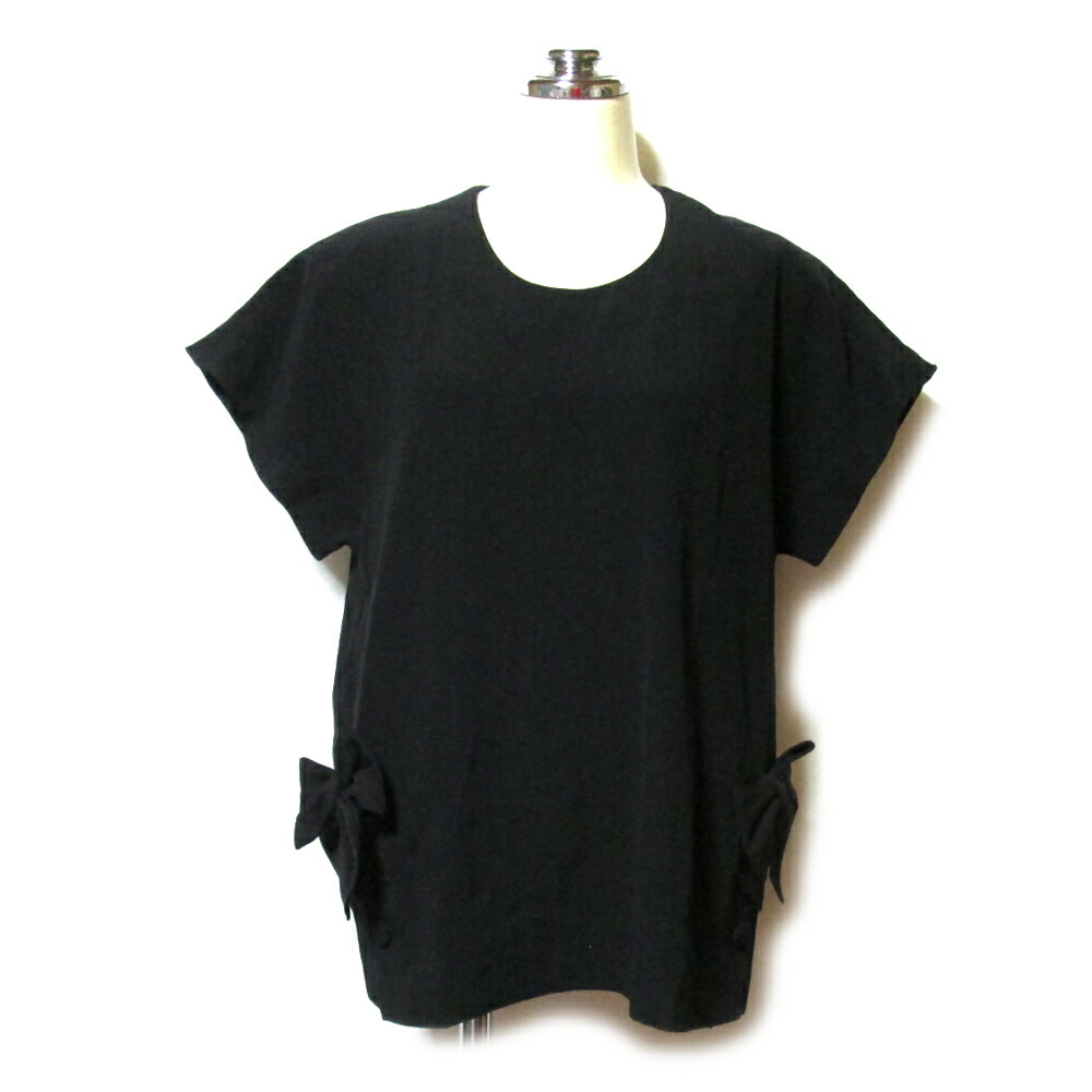 Vintage INGEBORG PINK HAUSE ヴィンテージ インゲボルグ ピンクハウス 90年代 黒リボンオーバーサイズカットソー (金子功 カネコイサオ オーバーサイズ 半袖) 138799 【中古】