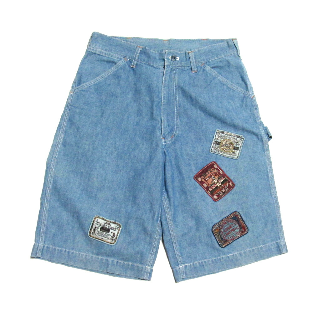 Vintage Karl Helmut PINK HOUSE ヴィンテージ カールヘルム ピンクハウス 「S」 90年代 ワッペン付きデニムショートパンツ (ピンクハウスメンズライン ユニセックス 金子功 カネコイサオ ハーフパンツ) 138823 【中古】｜CROWN STORE