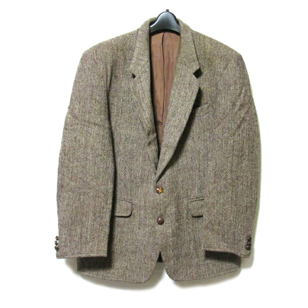 Vintage Harris Tweed ヴィンテージ オールド ハリスツイード USA生産 旧タグ ハリスツイード 2B ジャケット (ブラウン イギリス伝統 英国) 139135 【中古】|CROWN STORE