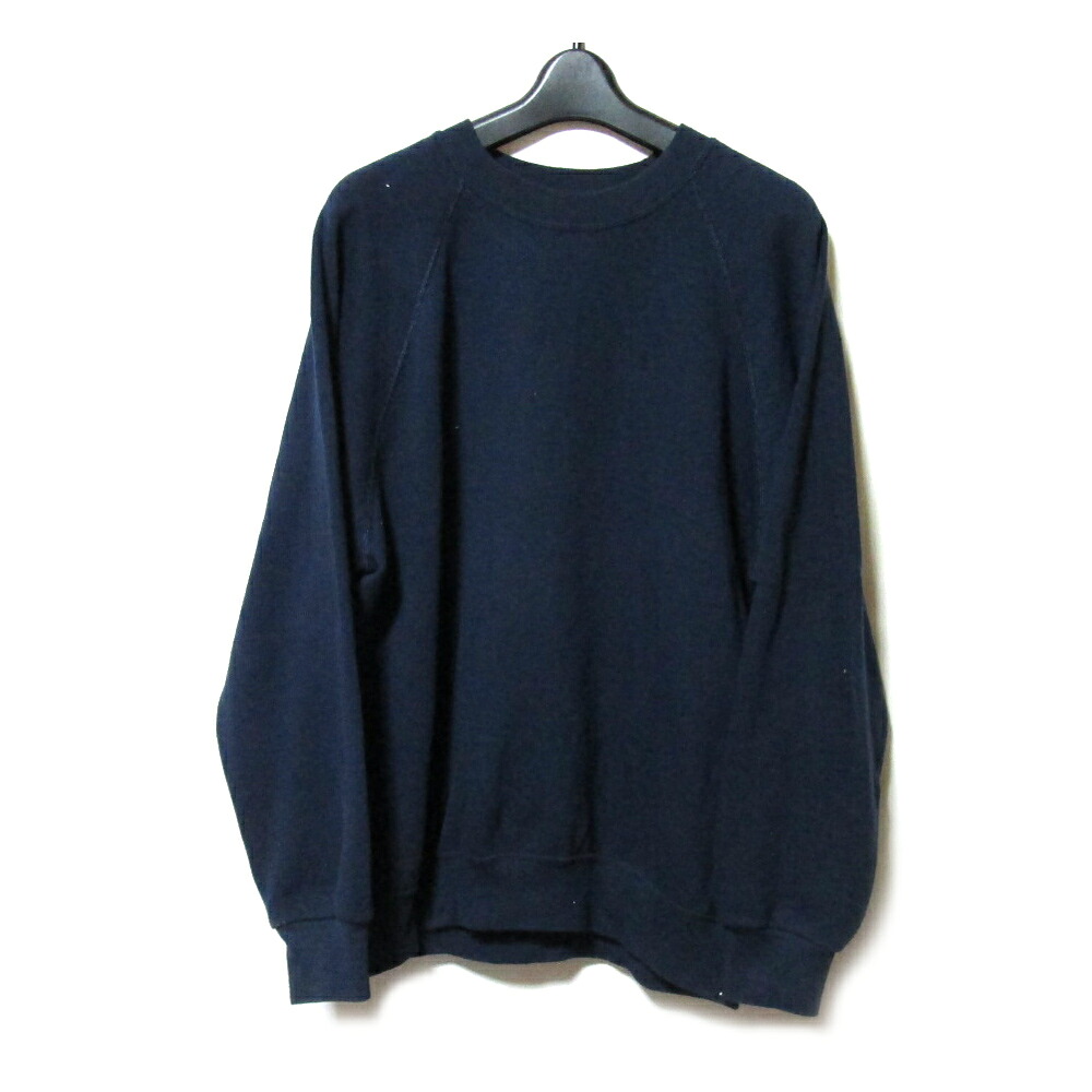 Vintage USA Navy ヴィンテージ アメリカ軍 「M」 USA製 ERZEES 762 ラグラン スウェット ネイビー (紺 カーミー ミリタリー) 139146 【中古】