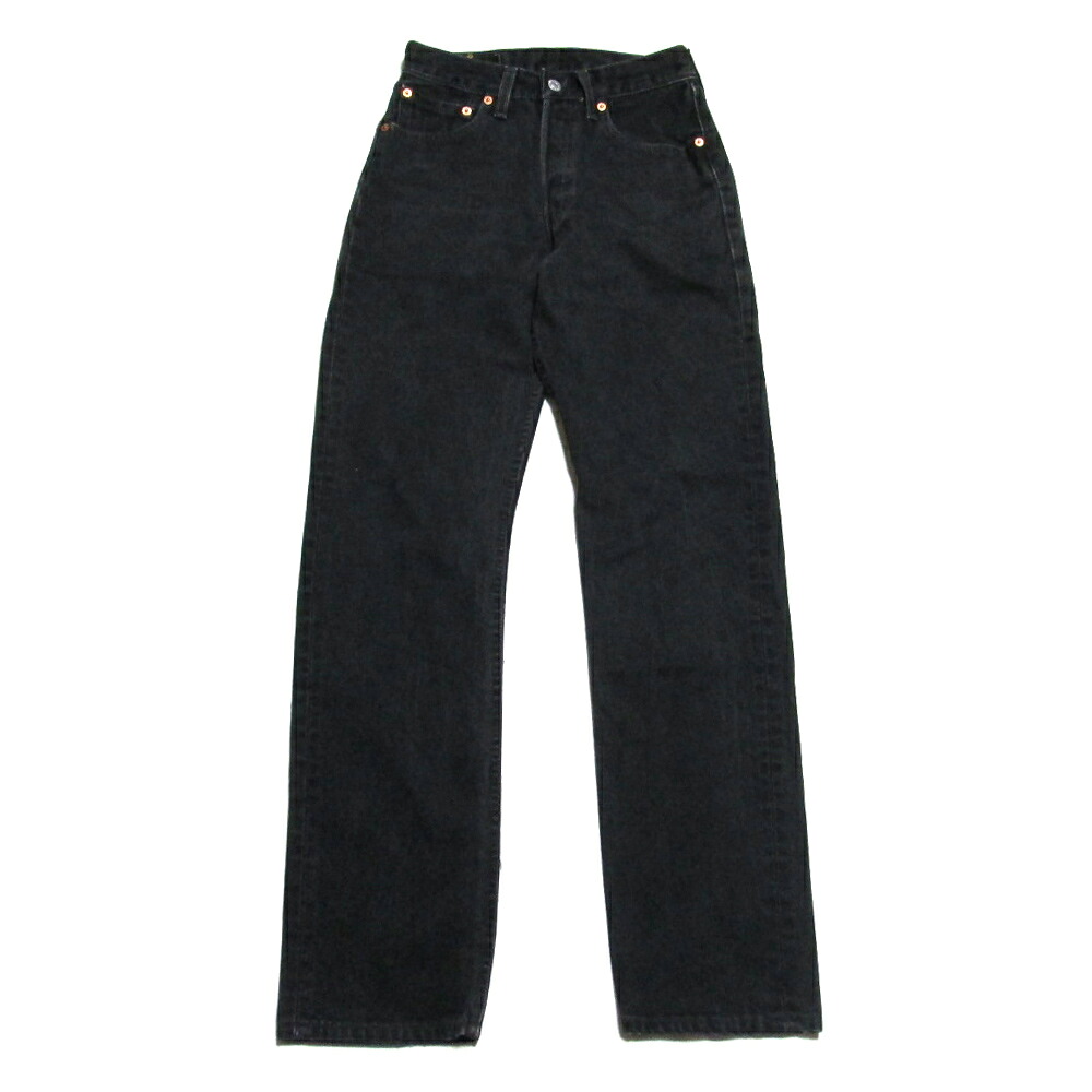 Vintage Levi’s 501 ヴィンテージ リーバイス 「W27 L32 」 USA製 ブラック ボタンフライ デニムパンツ (黒 刻印353 WOMEN ジーンズ) 139202 【中古】
