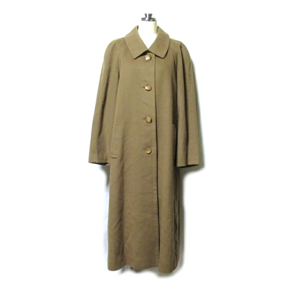 美品 S&I エスアンドアイ 「9」 日本製 カシミア100% キャメル ロングコート (9号/Made in Japan/ゆったりシルエット/ベージュ) 139317 【中古】