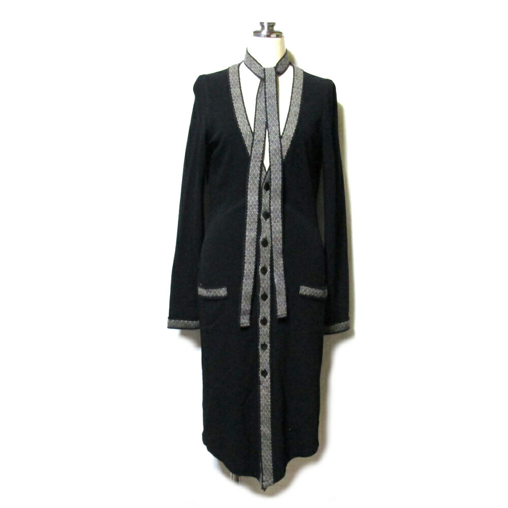 美品 Vintage Jean Paul GAULTIER ヴィンテージ ジャンポール・ゴルチエ 「40」 オリエンタル ロングカーディガン (ブラック／刺繍入り/黒) 139326 【中古】