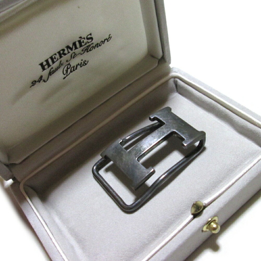 Vintage HERM・・S ヴィンテージ エルメス しろがね色 Hバックル 三尺帯 (高島屋買いもとめる品/箱付き添い人/HERMES) 139480 【中古】