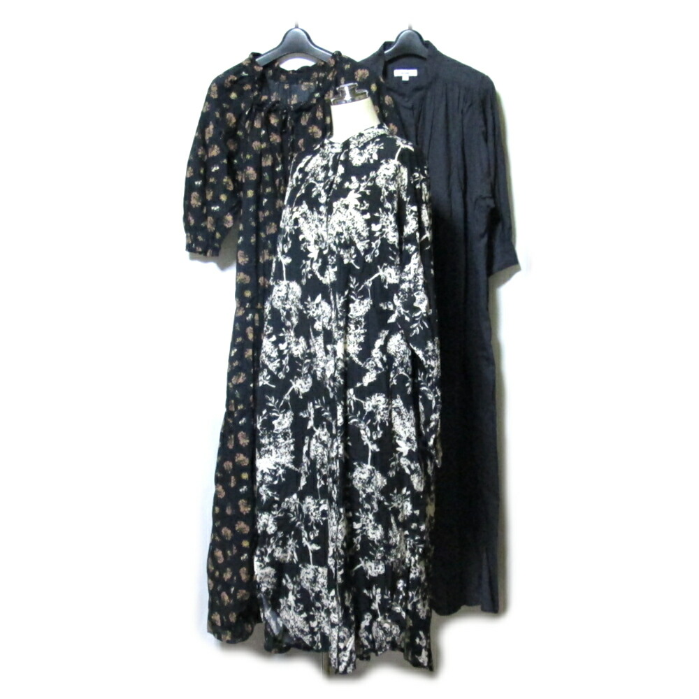 美品 niko and …／MEDE19F／antiqua ニコアンド/メデ・ジュウキュウ・エフ.メデ.メデ19F/アンティカ 「L F」 ワイドロングワンピース 3点仕掛ける (マキシ丈 御召しもの ビッグ影ぼうし) 139544 【中古】