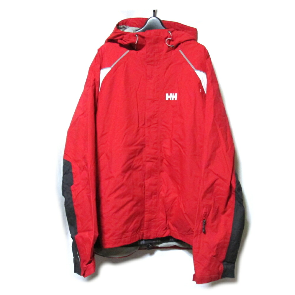 Vintage Helly Hansen ヴィンテージ ヘリーハンセン 赤×グレー セーリングジャケット (コート アウトドア ブルゾン ヨット メンズ・撥水ポケット) 139673 【中古】|CROWN STORE