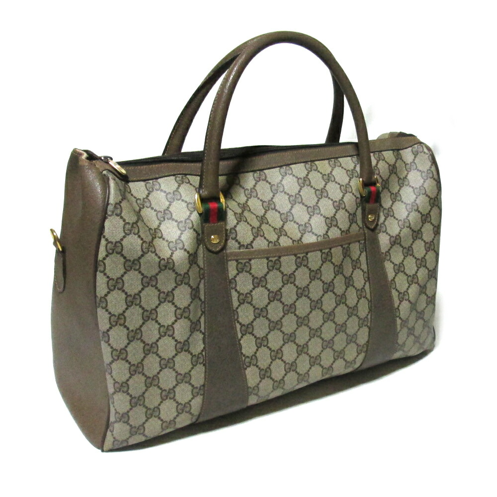 Vintage GUCCI ヴィンテージ グッチ イタリア製  年寄りの モノグラム ボストンバッグ (中型 約幅35糎 美品 old 鞄) 139724 【中古】