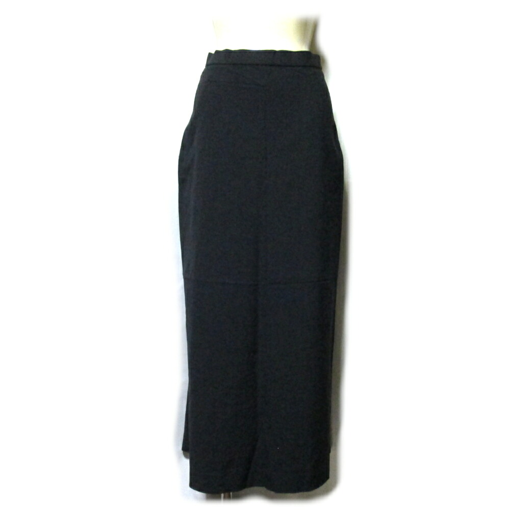 美品 Vintage ISSEY MIYAKE ヴィンテージ イッセイミヤケ 「M」 日本製  伸ばすこと原材料 非対称うつり変わり Aラインロングスカート (Made インチ Japan  黒 薄墨色 黒いこと 三宅耐久年数) 139807 【中古】