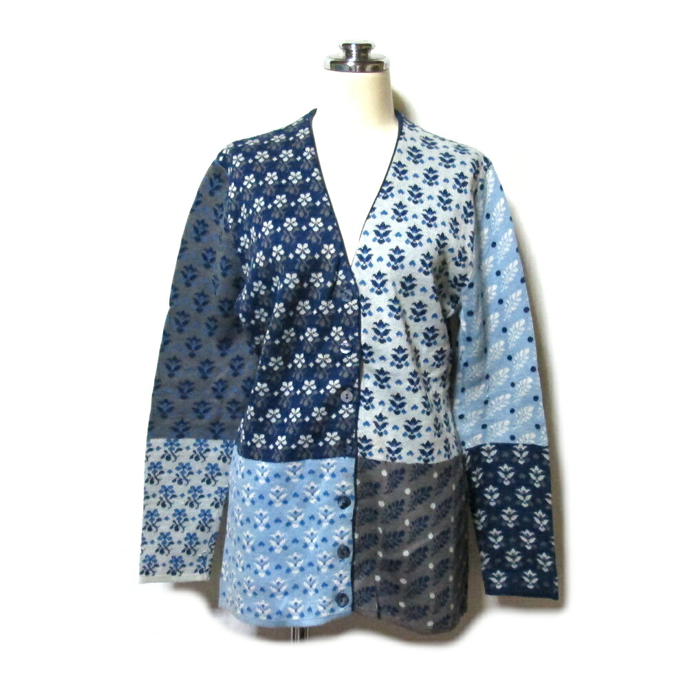 Vintage KENZO ヴィンテージ ケンゾー 「M」 日本製 ダイアログボックスうつり変わりジレー (青碧系 高田賢三 青碧系 高田賢三  Made インチ Japan) 140135 【中古】