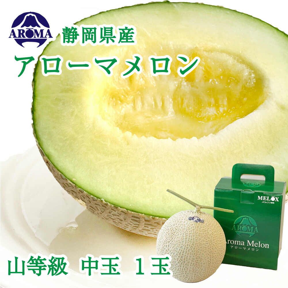 【送料無料】メロン アローマメロン 山等級 1.2kg前後 1玉 静岡県産