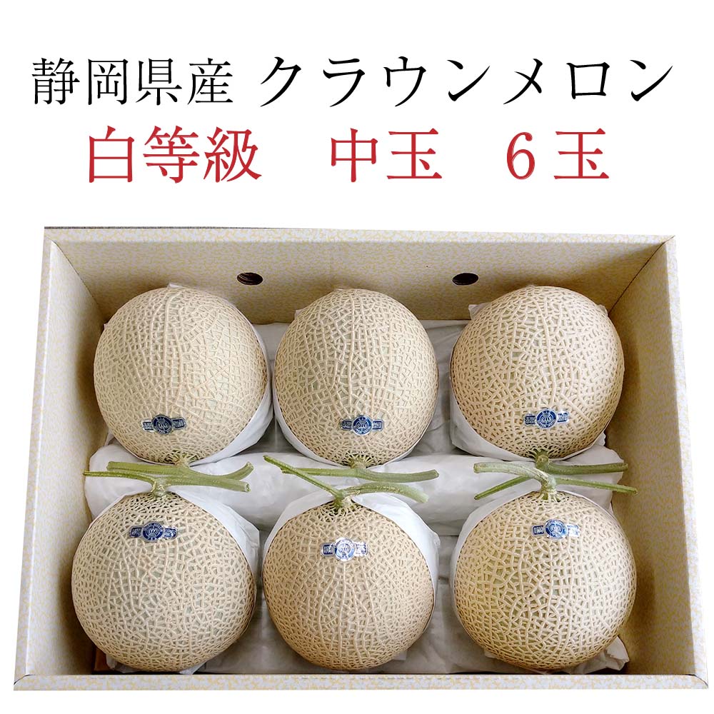 クラウンメロン 白等級 1.3kg前後 6玉 静岡県産