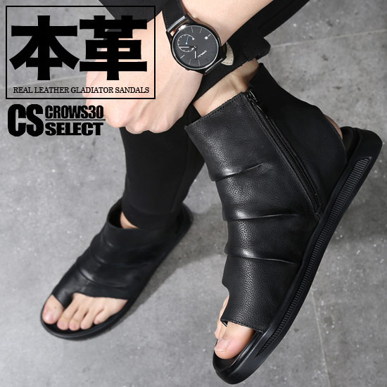 楽天市場】サンダル メンズ モード系 グラディエーターサンダル 本革