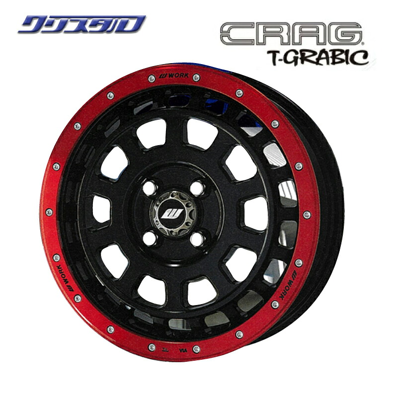 即納 新品 WORK CRAG T-GRABIC ワーク クラッグ ティー・グラビック 1550+45 4/100 15インチ 5J +45 ホール数:4 PCD:100 限定色 ブラック/レッドロック BLKRCR 4本セット 64,130円
