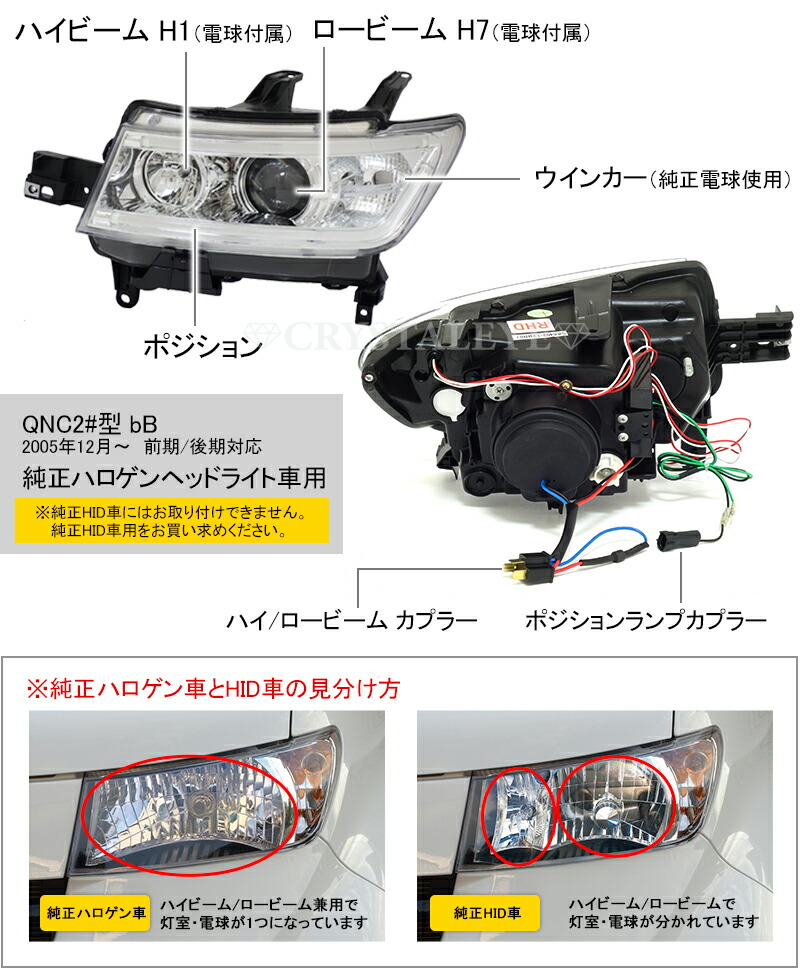 Qnc系 ファイバーledテールv2ledライトバープロジェクターヘッドライト純正ハロゲン車用クロームタイプバリューセットクリスタルアイ Av Drop Com